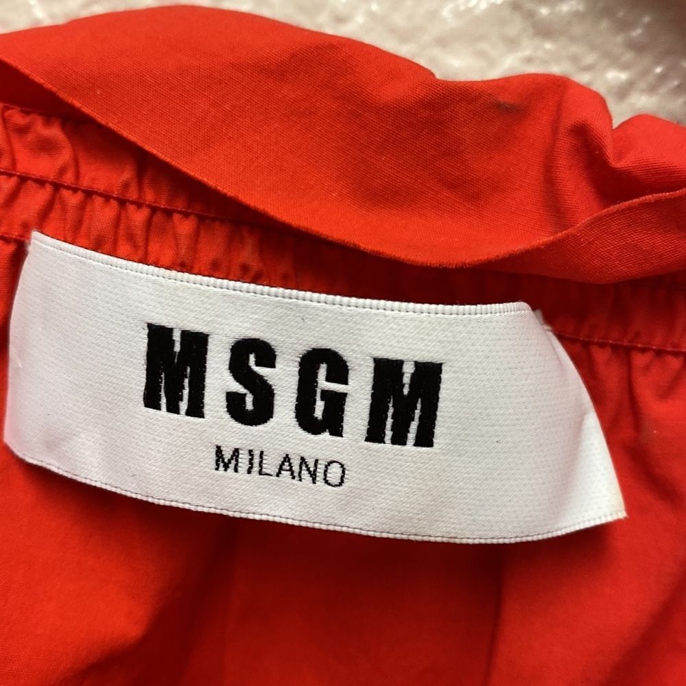 MSGM Red Ruffled Off-Shoulder Blouse - Picture 2 of 6